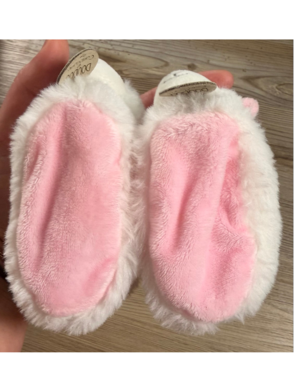 Baby Doudou et Compagnie Lamb Slippers White Pink - Picture 7 of 8